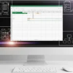 A professional, clean image of a computer screen showing an organized Excel template. Subtle overlays of a blueprint and a checklist symbolize structure and efficiency.