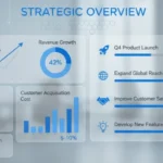 Illustration comparing KPIs and OKRs using business dashboards and performance metrics charts.
