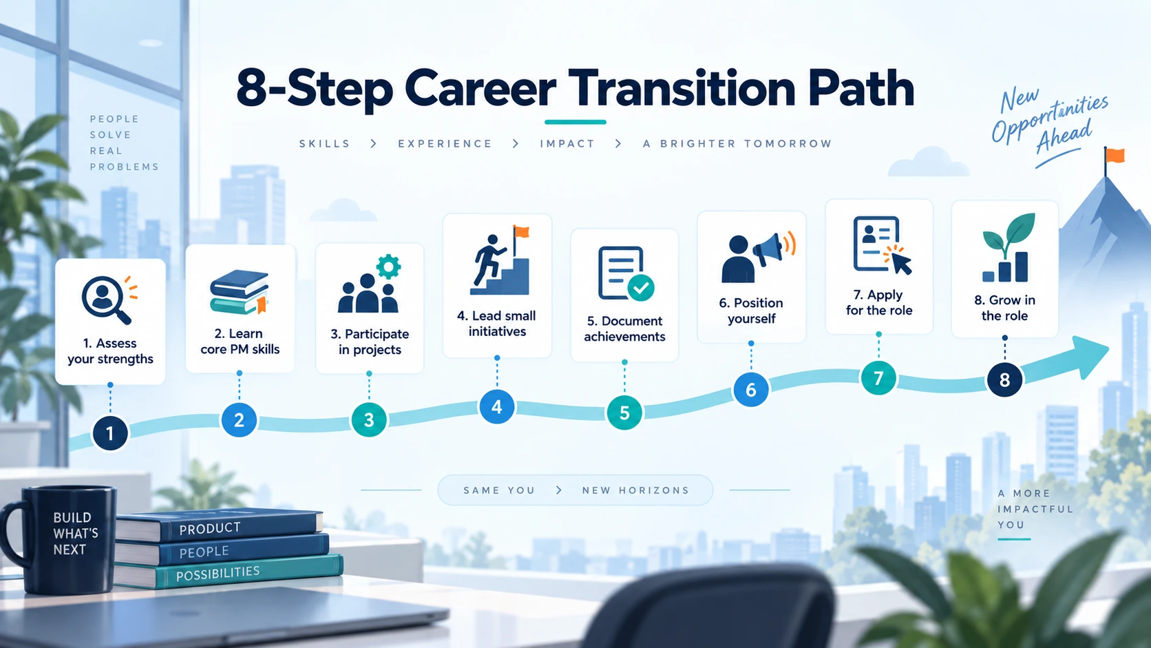 Eight-step career transition path from technical professional to IT project manager