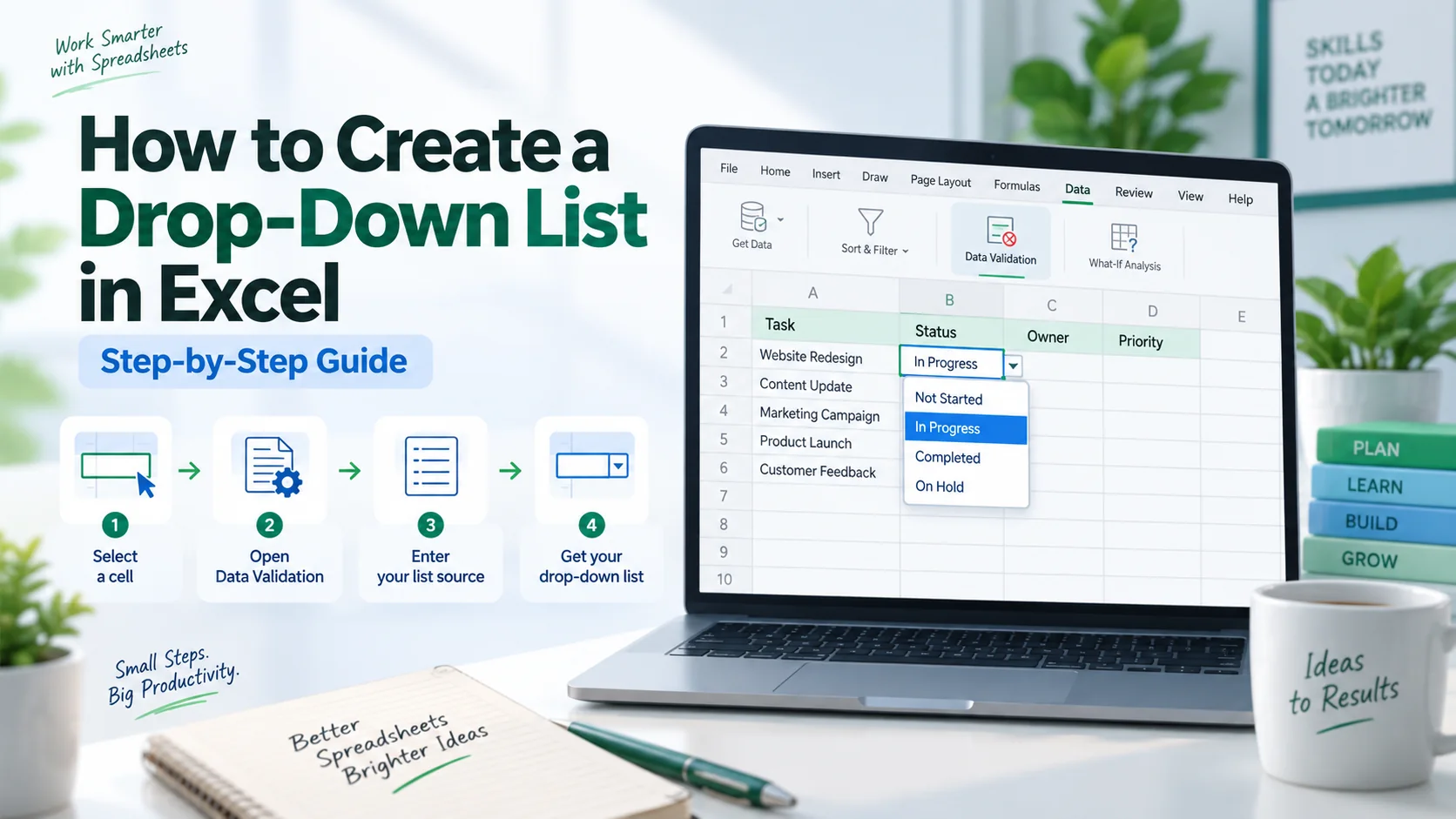 How to create a drop-down list in Excel step by step