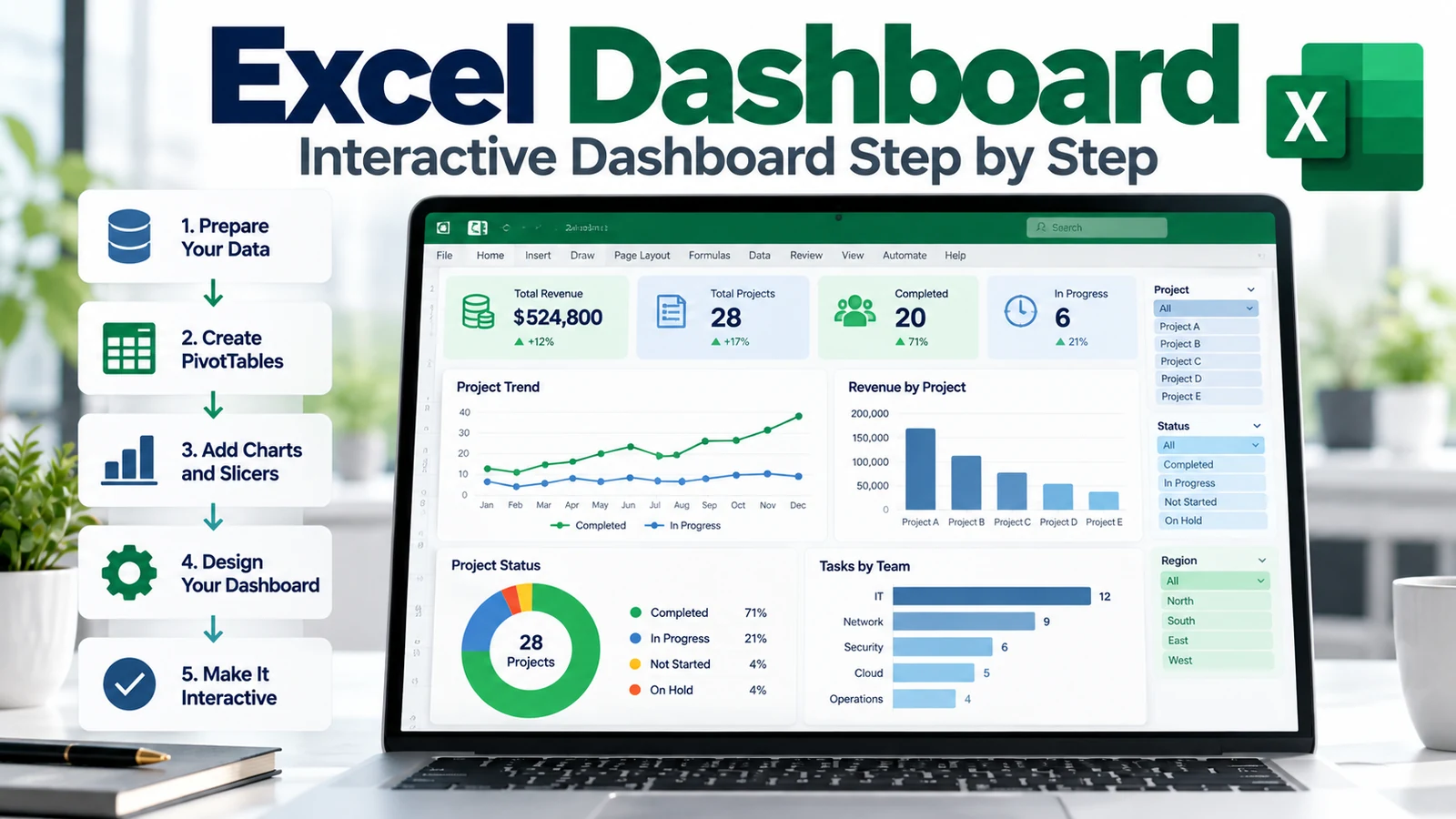 Excel Dashboards: How to Build an Interactive Dashboard Step by Step